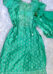 Patiala Sea Green heavily embellished suit✨🌸