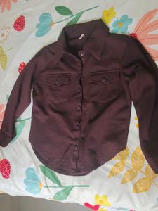 Maroon Button-Down Shirt