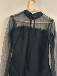 Chic Black Mesh Top