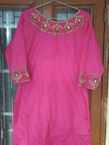 Hot pink Kurta And Pattiya Salwar Set