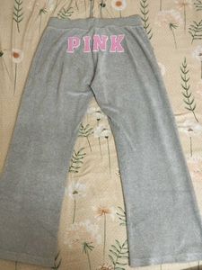 Grey Velour Wide Leg Sweatpants