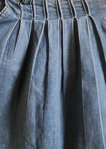 Denim Pleated Skirt