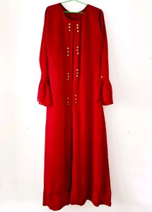 Designer Wear Maroon Gown And Silk Pant ❤️