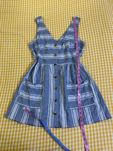 Cotton Striped Button-Down Dress Fits S-M