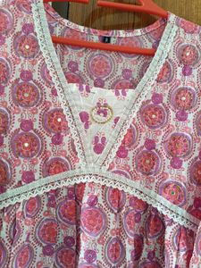 Pink Printed Kurta Set