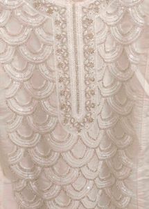Elegant White Kurta Set With Pants &amp; Dupatta