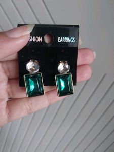 Green Stud Earrings