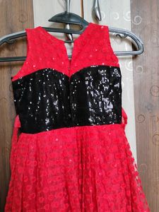Red &amp; Black Girls&#39; Dress