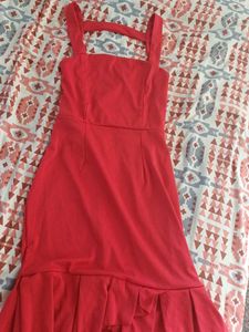 Red Ruffled Mini Dress