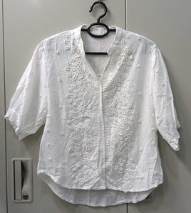 White Embroidered Blouse