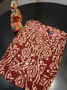 (&#34;Here&amp;Now&#34;)Maroon Printed Shirt Kurti🌺