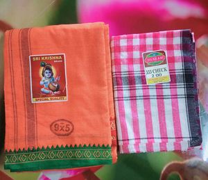 Brand New Pure Cotton Dhoti Jode With Towel