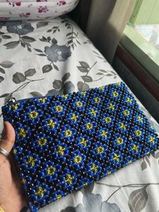 Beaded Blue Black Clutch Pouches Handbags