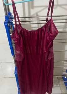 Burgundy Satin Lingerie Set