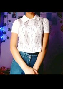 Argyle Pattern Short Sleeve Shirt