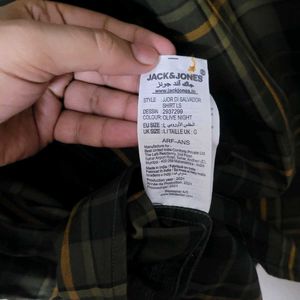 Jack &amp; jones Olive Green Plaid Shirt