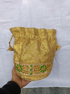 Golden Colour Potli Bags For Indian Traditional