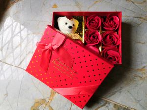 Valentine Gift Red Teddy Bear Box For Couple