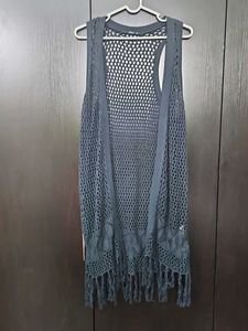 Stylish Black Crochet Vest