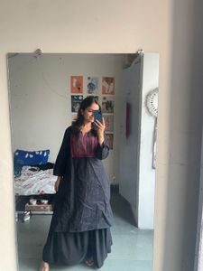 Embroidered Black Kurta