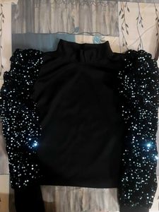 Sequin Sleeve Top
