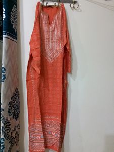 Cotton Kurta, key Neck , 1/3 Sleeves