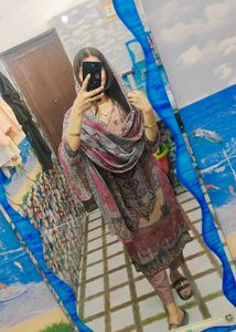 beautiful pakistani print kurta set with beautifu