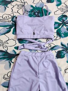 L-XL Lavendar Co-ord Set | Korean Coord