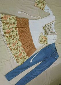 Floral Frock with Jeans