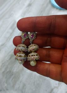 2 Pearl Jhumka Earrings