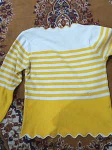 Striped Yellow &amp; White Top