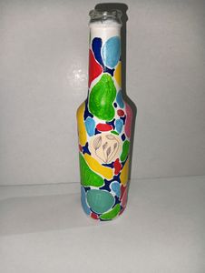 Hand Painted Glass Bottle