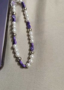 Purple Heart Beaded Phone Charm