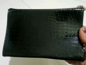 Black Structured Sling Bag