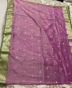 Partywear Saree With Tailormade Blouse