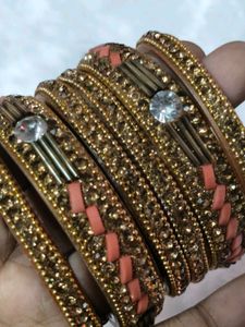 Sparkling Gold Bangle Set