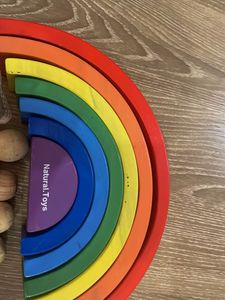 Natural Toys Wooden Stacking Rainbow &amp; Cars