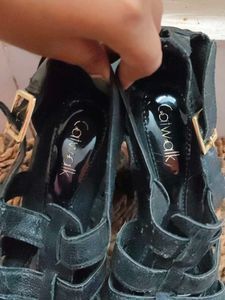 Black Catwalk Gladiator Heels