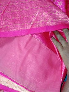 Pink Patterned Ethnic Sare