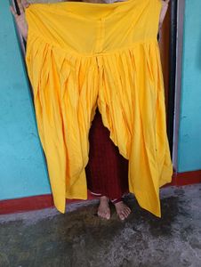Yellow Hand Stiched Punjabi Salwar