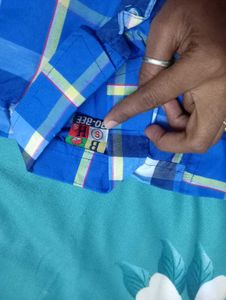 Blue Checked Shirt 3-6 months