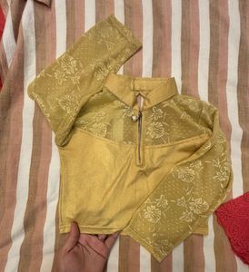Gold Slip On Blouse