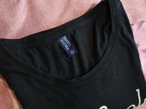 Casual Black T-shirt For Women