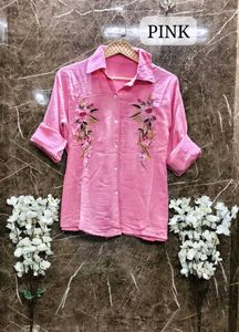 Mulmul Shirt With Embroidery