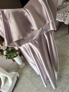 Mild Lavender Satin Gown