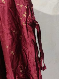 Side Knot Maroon Kurti