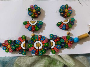 Floral clay Necklace Set