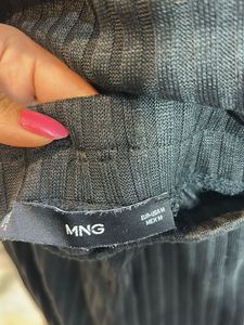 MANGO Black Ribbed Knit Co-ord Set