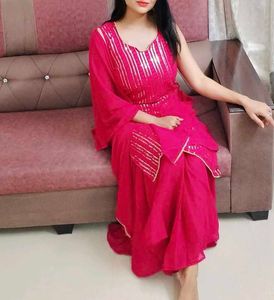 Pink Plazo Kurta Set