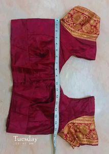 Maroon &amp; Gold Sari Blouse